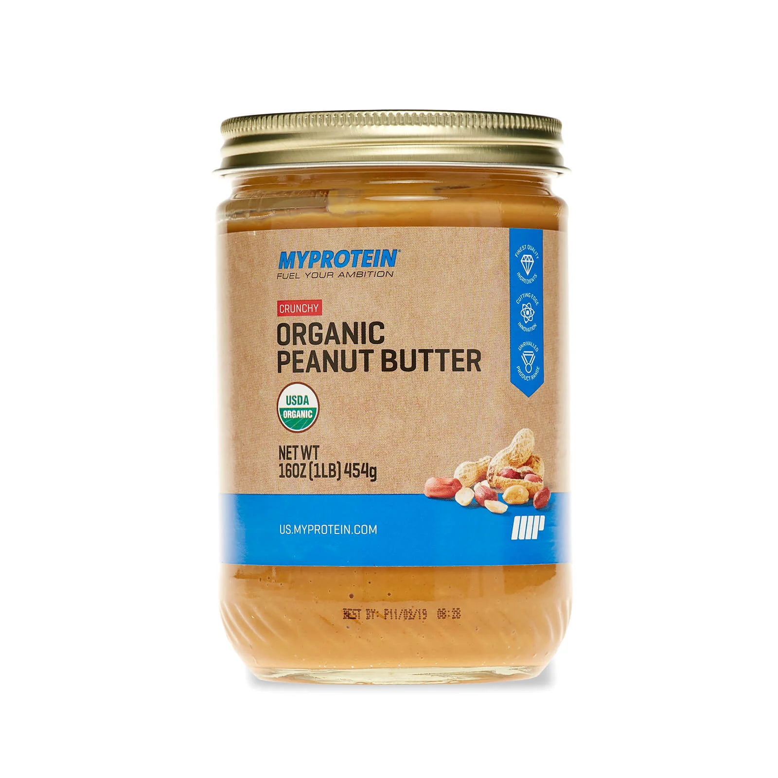 Myprotein Organic American Classic Peanut Butter (USA) - 16Oz - Натуральный, хрустящий Изображение 1