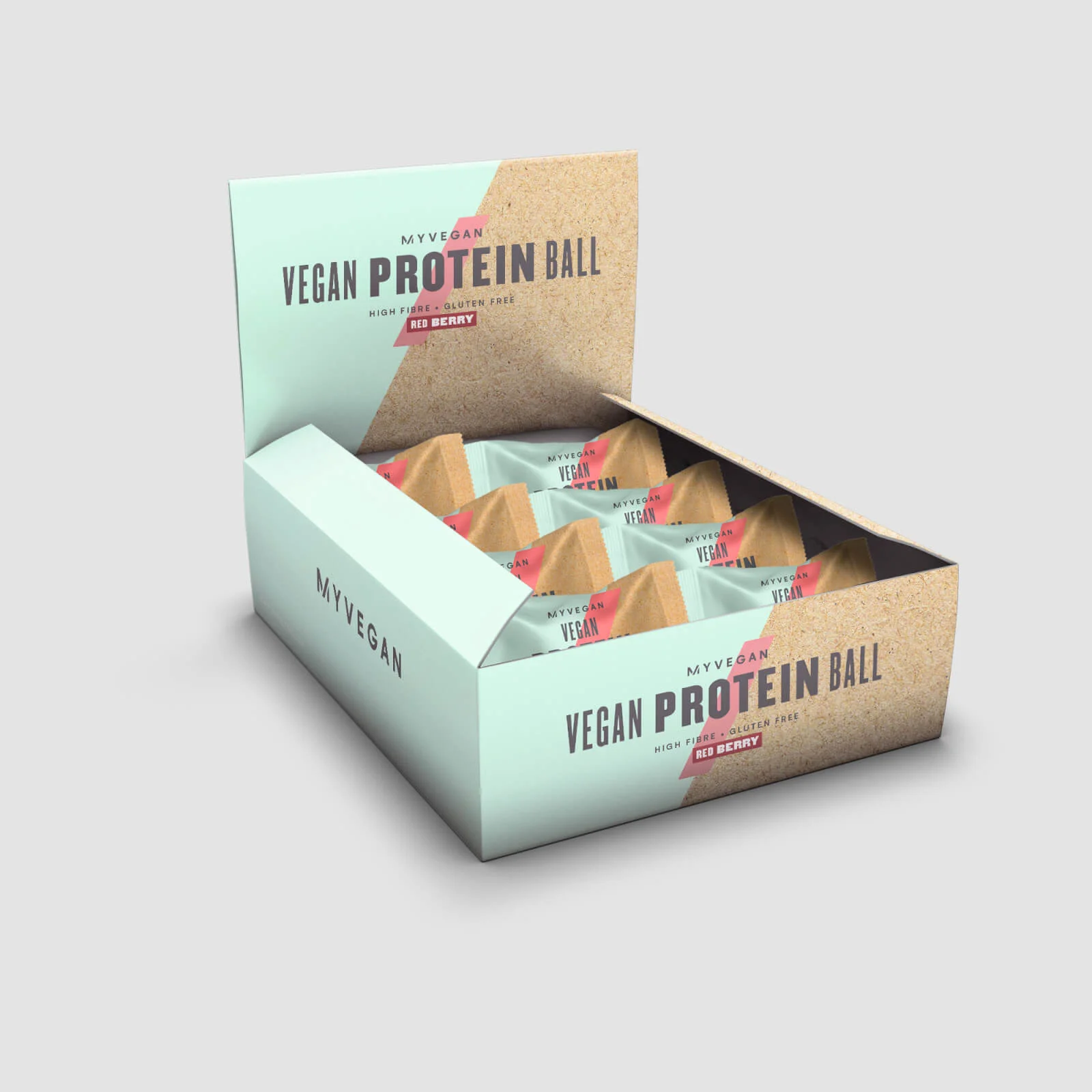 Веганские протеиновые шарики - 12 x 40g - Красные ягоды Изображение 1