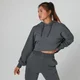Укороченное Худи Washed, серое