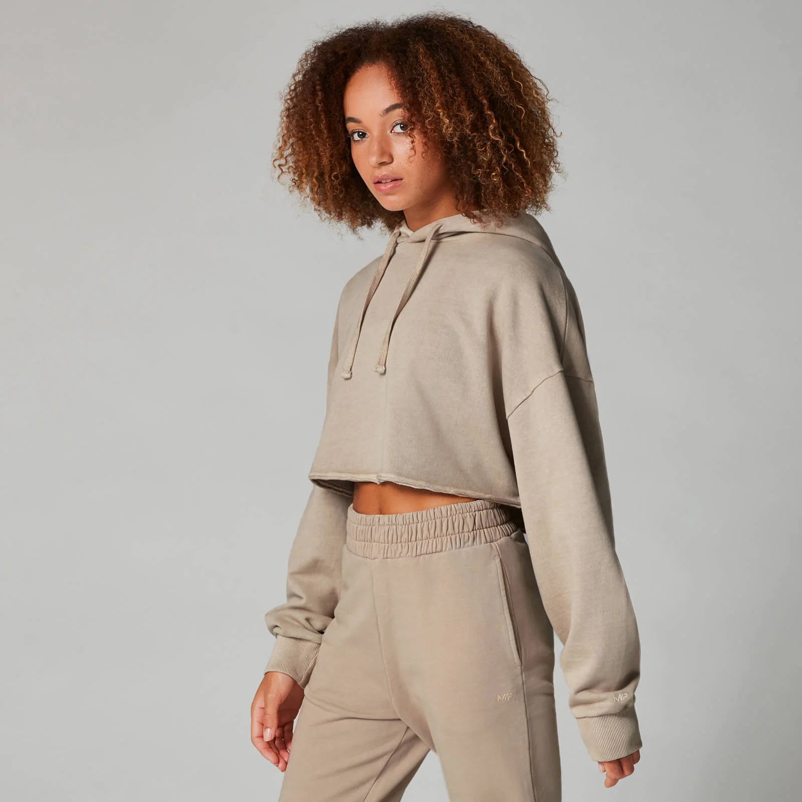 Укороченное Худи Washed, коричневое - XS Изображение 1