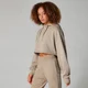 Укороченное Худи Washed, коричневое
