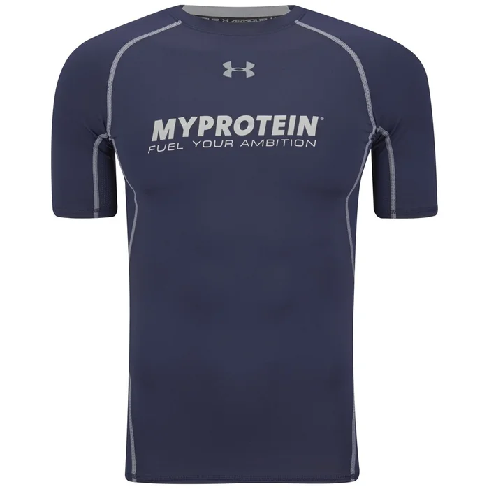 Мужская компрессионная футболка с короткими рукавами Under Armour® Heatgear Armour - цвет Полуночный Темно-синий