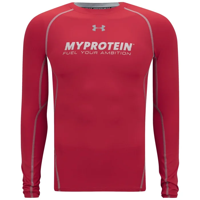Компрессионный мужской топ с длинными рукавами Under Armour HeatGear - Красный цвет