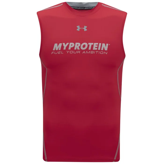 Мужской компрессионный топ без рукавов Under Armour HeatGear - Красный цвет