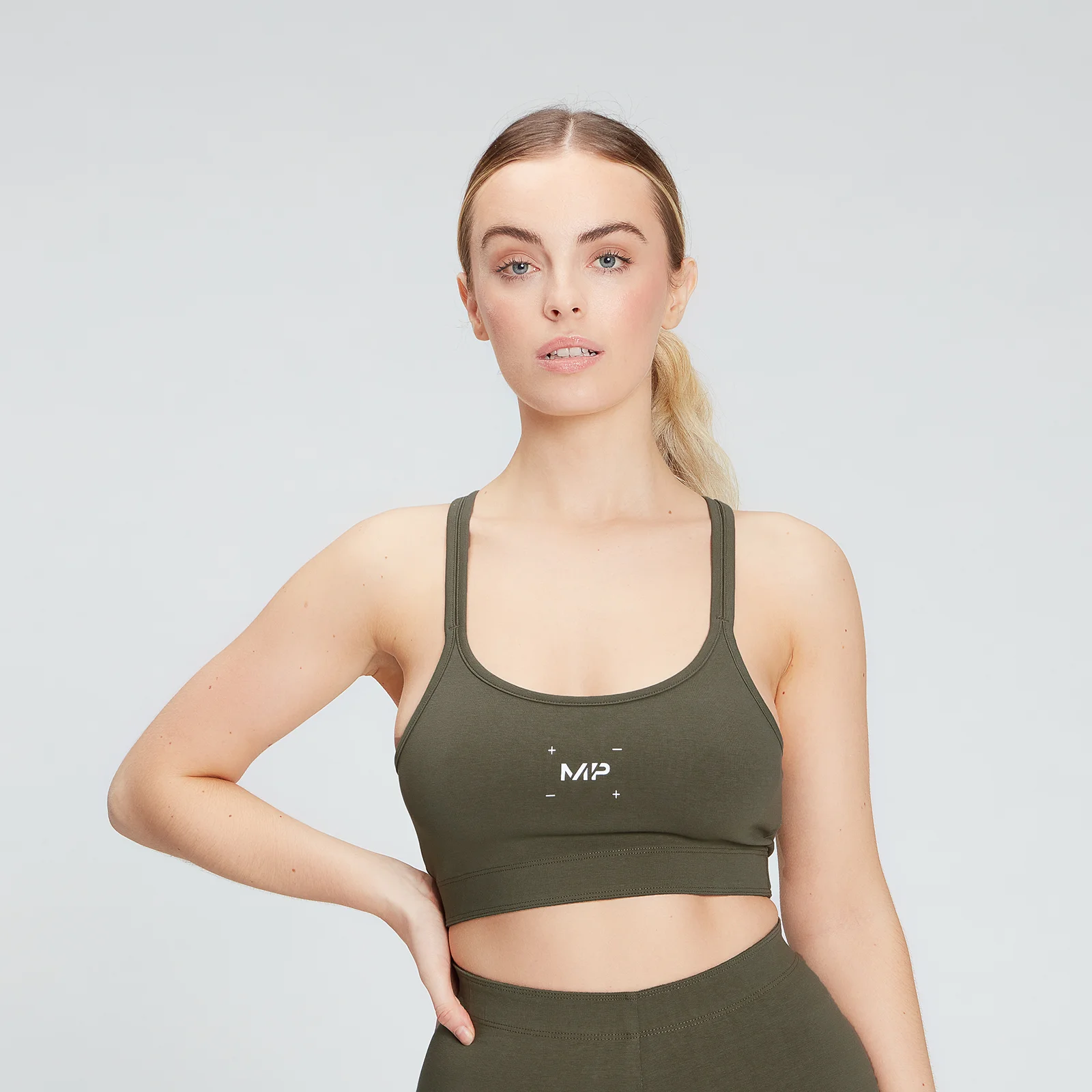 MP Women's Central Graphic Bra - Dark Olive - XXS Изображение 1