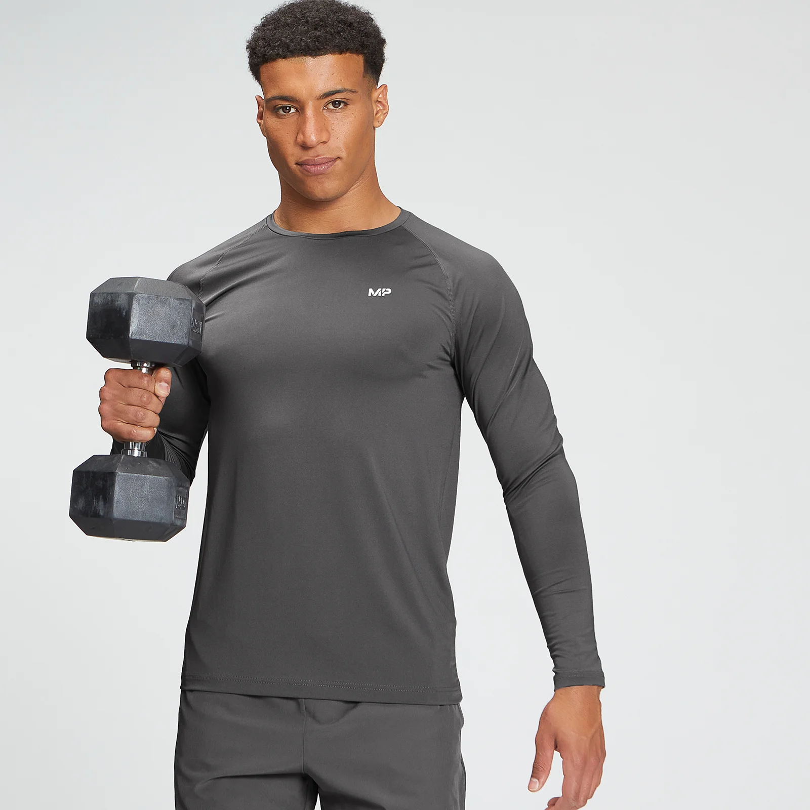 MP Men's Tempo Graphic Long Sleeve Top - Carbon - XXS Изображение 1