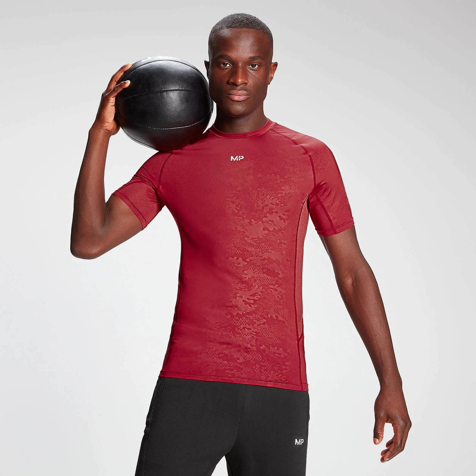 MP Men's Engage Short Sleeve Baselayer - Wine - XXS Изображение 1