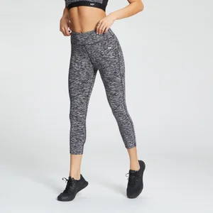 MP Women's Power 3/4 Leggings - Black Space Dye - Size XS