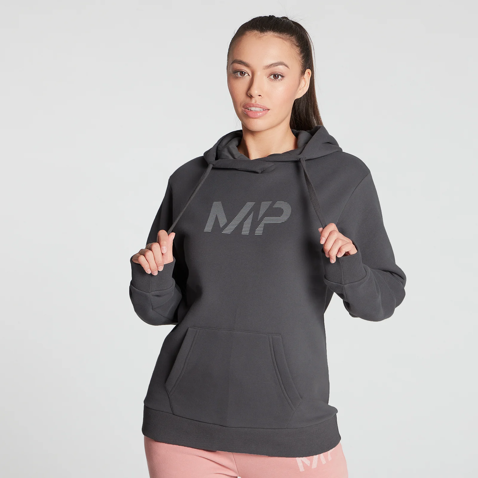 MP Women's Gradient Line Graphic Hoodie - Carbon - XXS Изображение 1