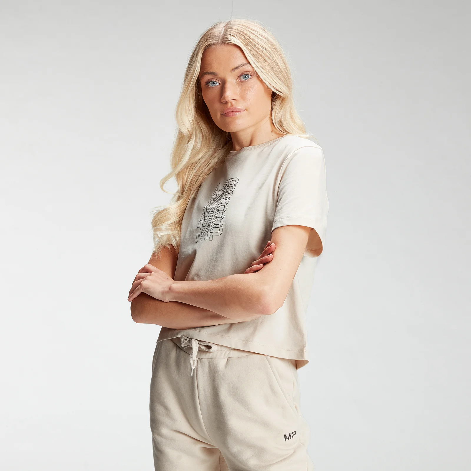 MP Women's Repeat MP Crop T-Shirt - Ecru - XXS Изображение 1