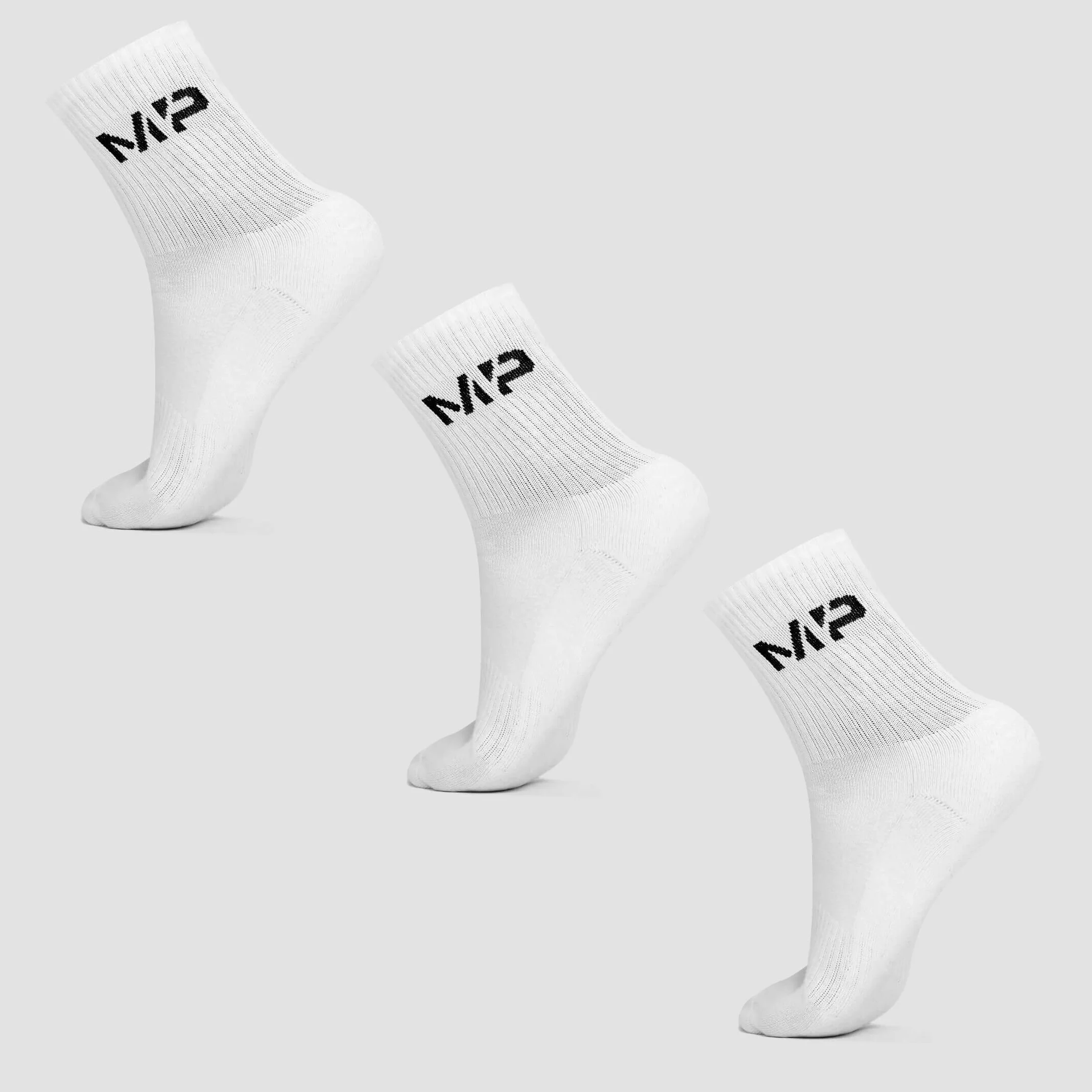 MP Men's Crew Socks (3 Pack) - White - UK 6-8 Изображение 1