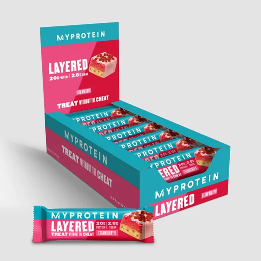 6-слойный протеиновый батончик - 12 x 60g - Клубника