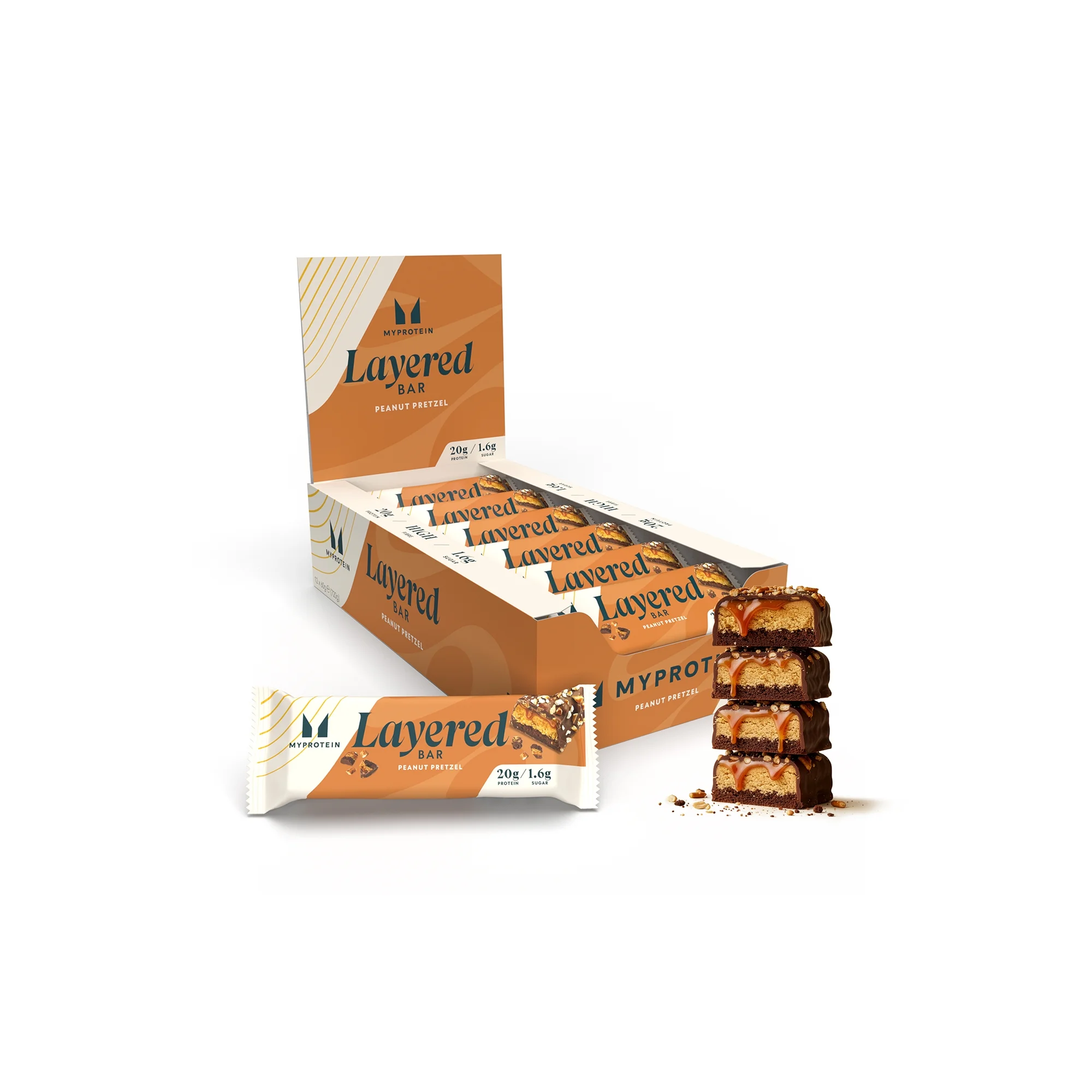 6-слойный протеиновый батончик - 12 x 60g - Chocolate Peanut Pretzel Изображение 1