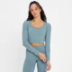 MP Women's Power Open Back Crop Top - Синяя