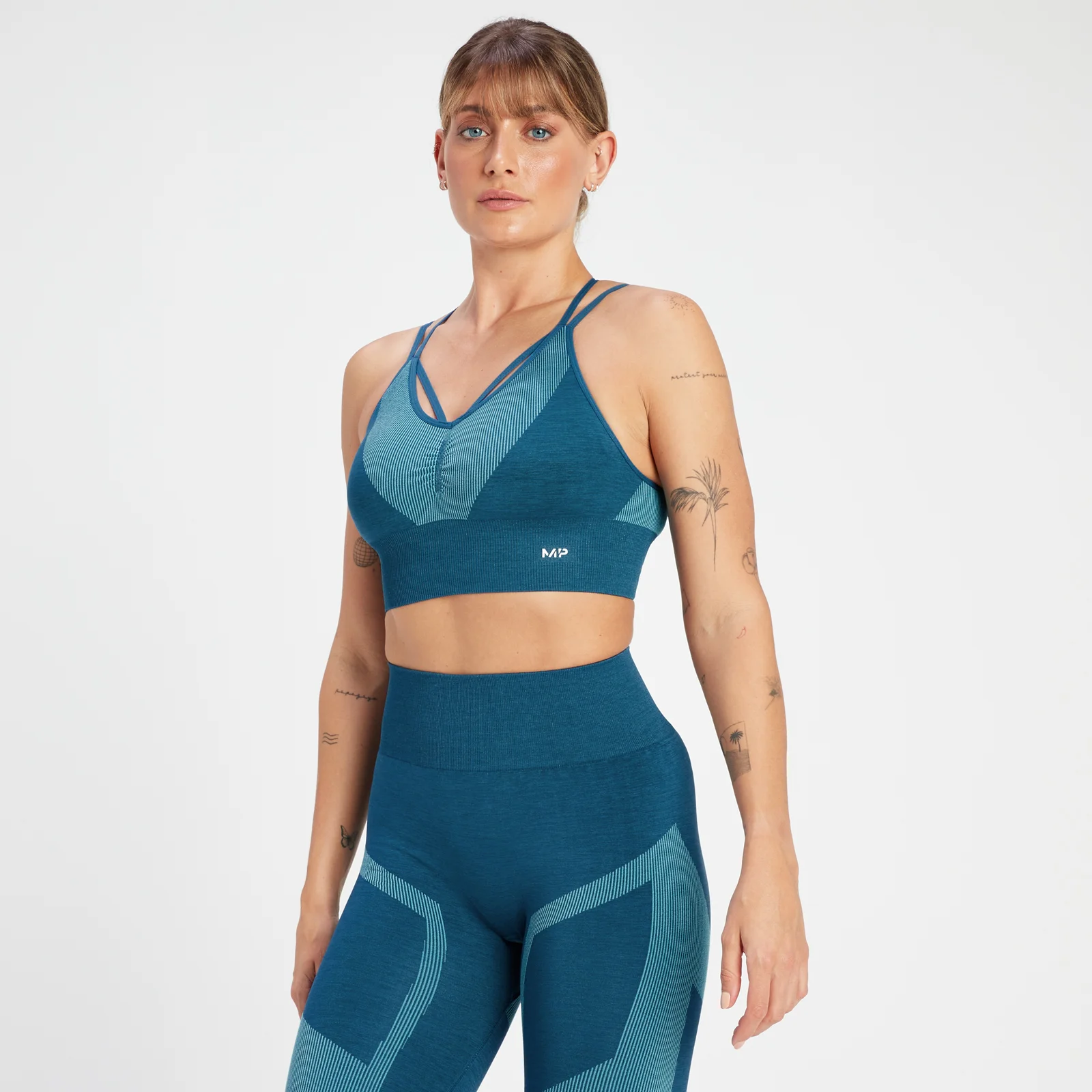Бесшовное спортивное бра MP Impact Scrunch — бирюзовый цвет - XS Изображение 1