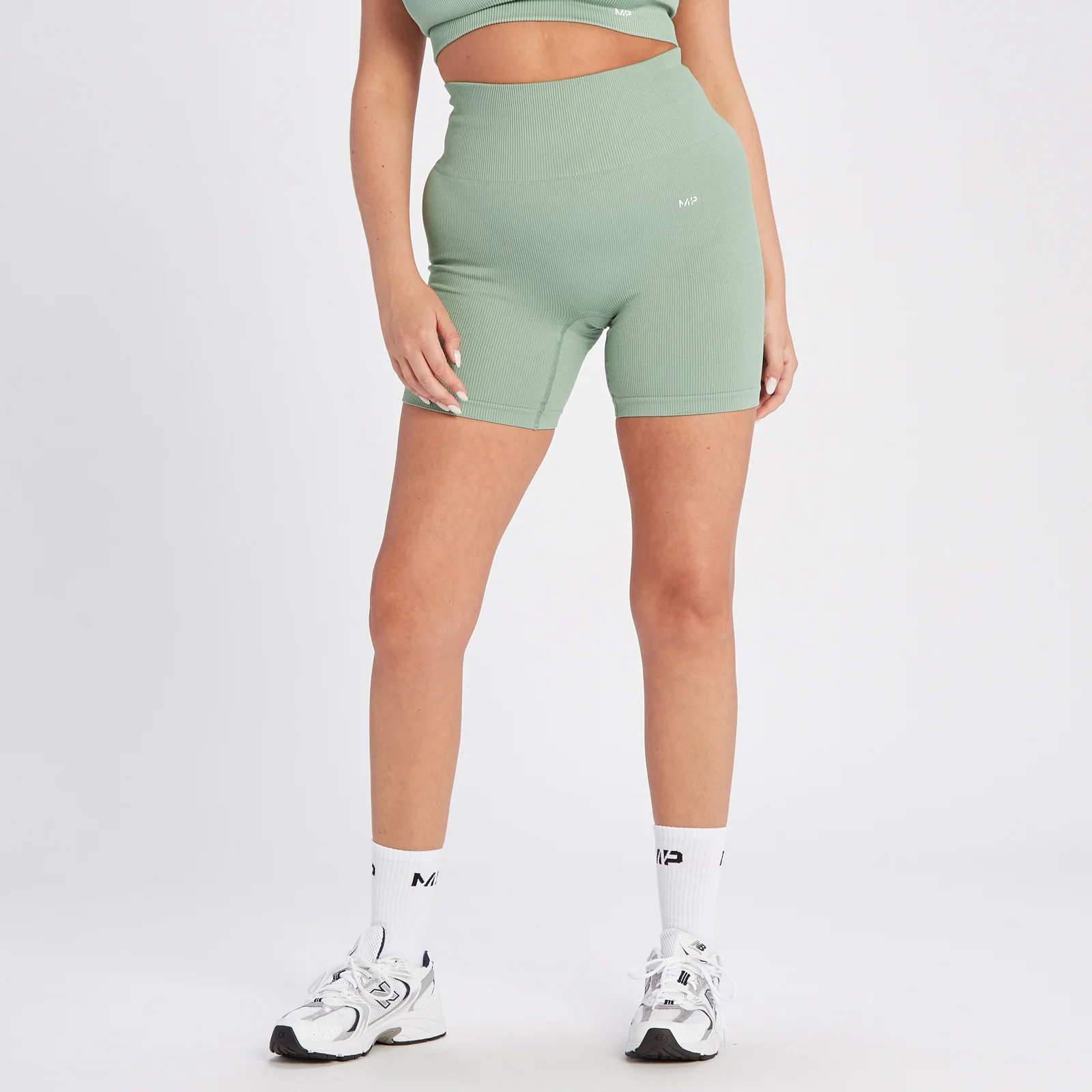 MP Women's Tempo Rib Seamless Shorts - Sage Grey - XS Изображение 1
