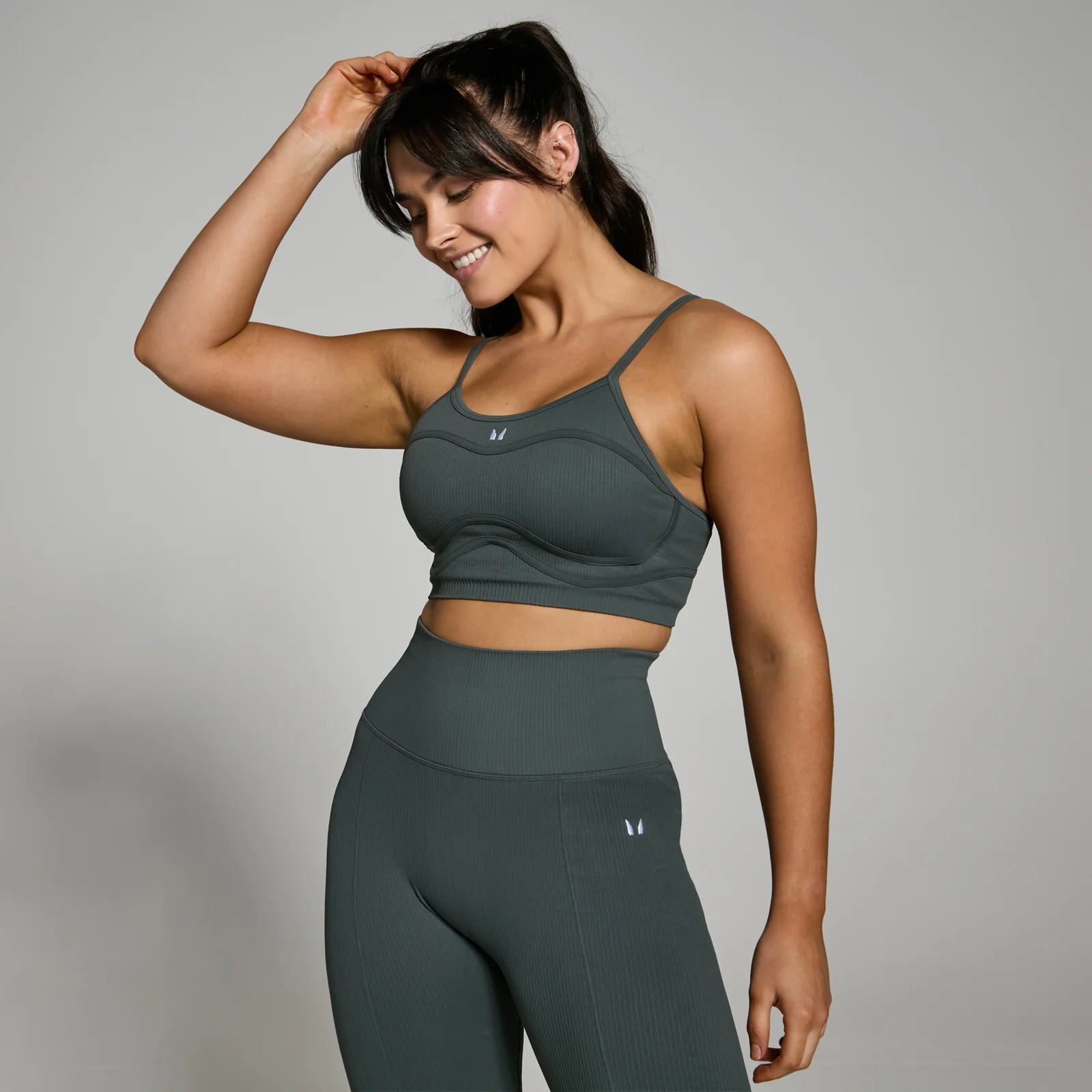 Женское бра MP Lifestyle из ткани в рубчик — серо-синий цвет - XS Изображение 1