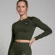 Женский бесшовный укороченный лонгслив MP Shape — темно-зеленый цвет