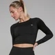 Женский бесшовный укороченный лонгслив MP Shape — черный цвет
