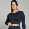 Женский бесшовный укороченный лонгслив MP Shape — синий цвет
