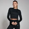Женская облегающий укороченный лонгслив MP Training — черный цвет