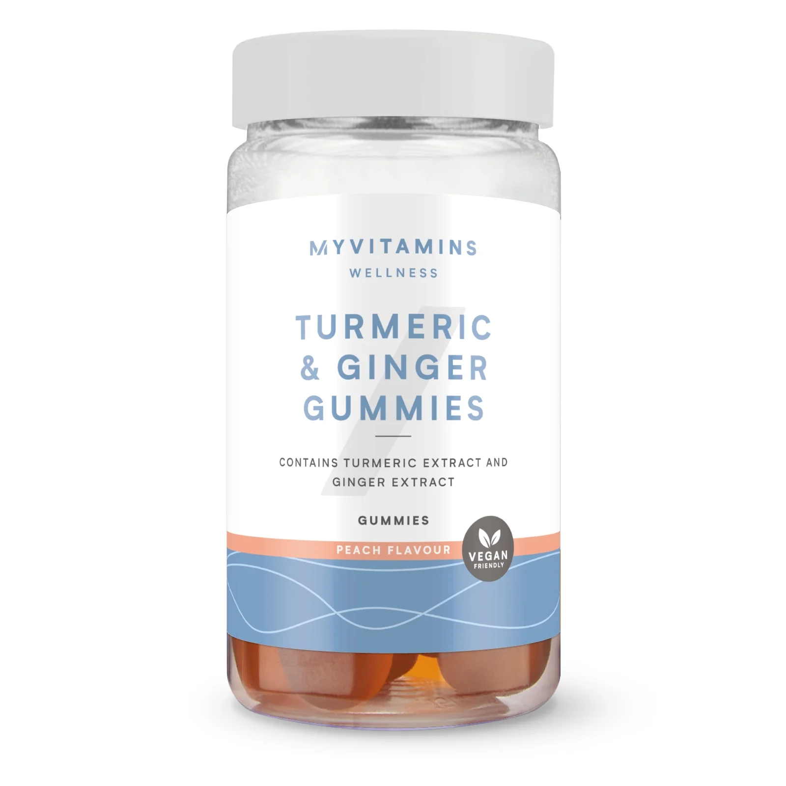 Myvitamins Turmeric & Ginger Gummies - 60GUMMIES, 30servings - Peach Изображение 1
