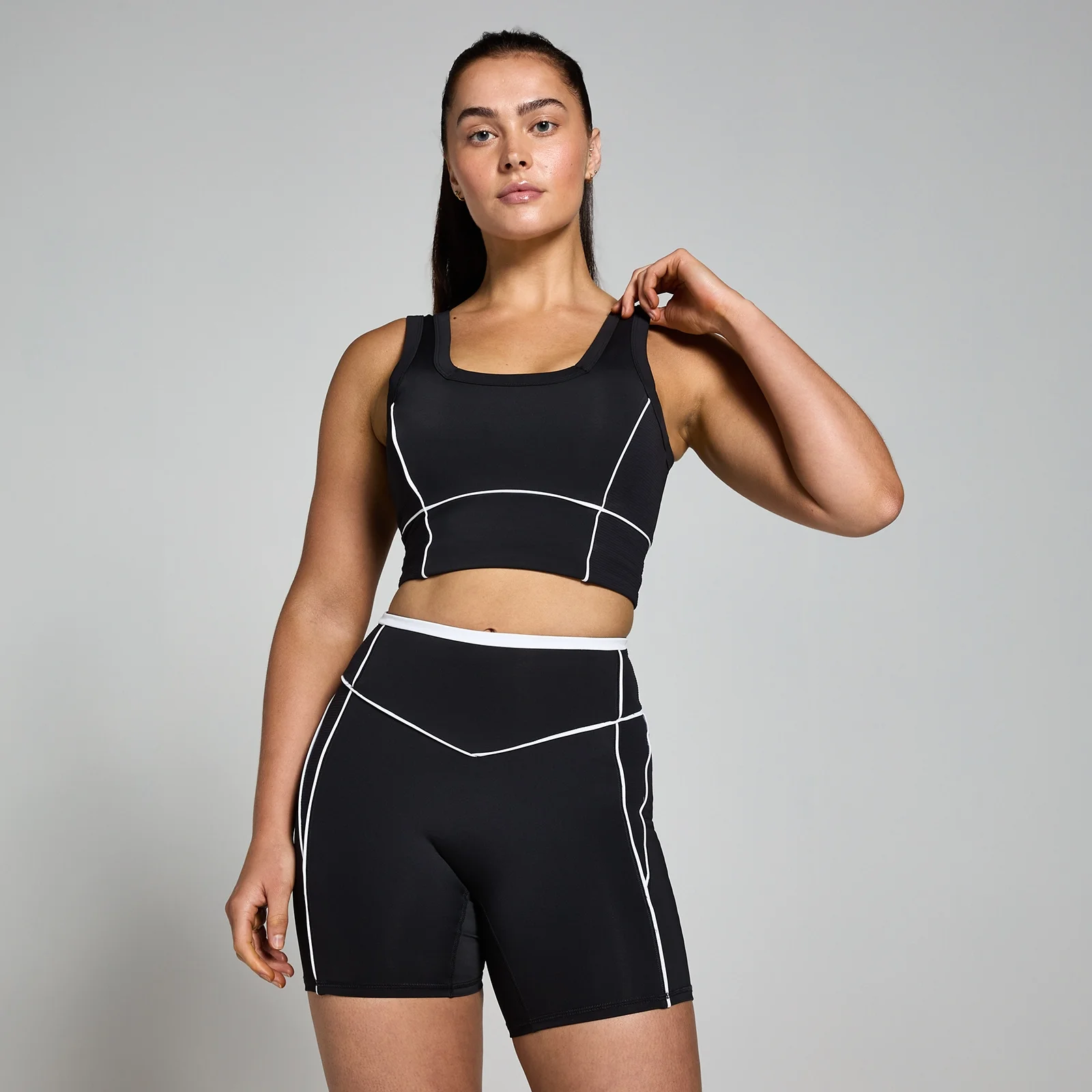 Спортивное бра MP Tempo с контрастной текстурой — черный цвет - XXL Изображение 1