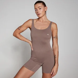 Женский бесшовный комбинезон MP Tempo в рубчик — ореховый цвет - Size L