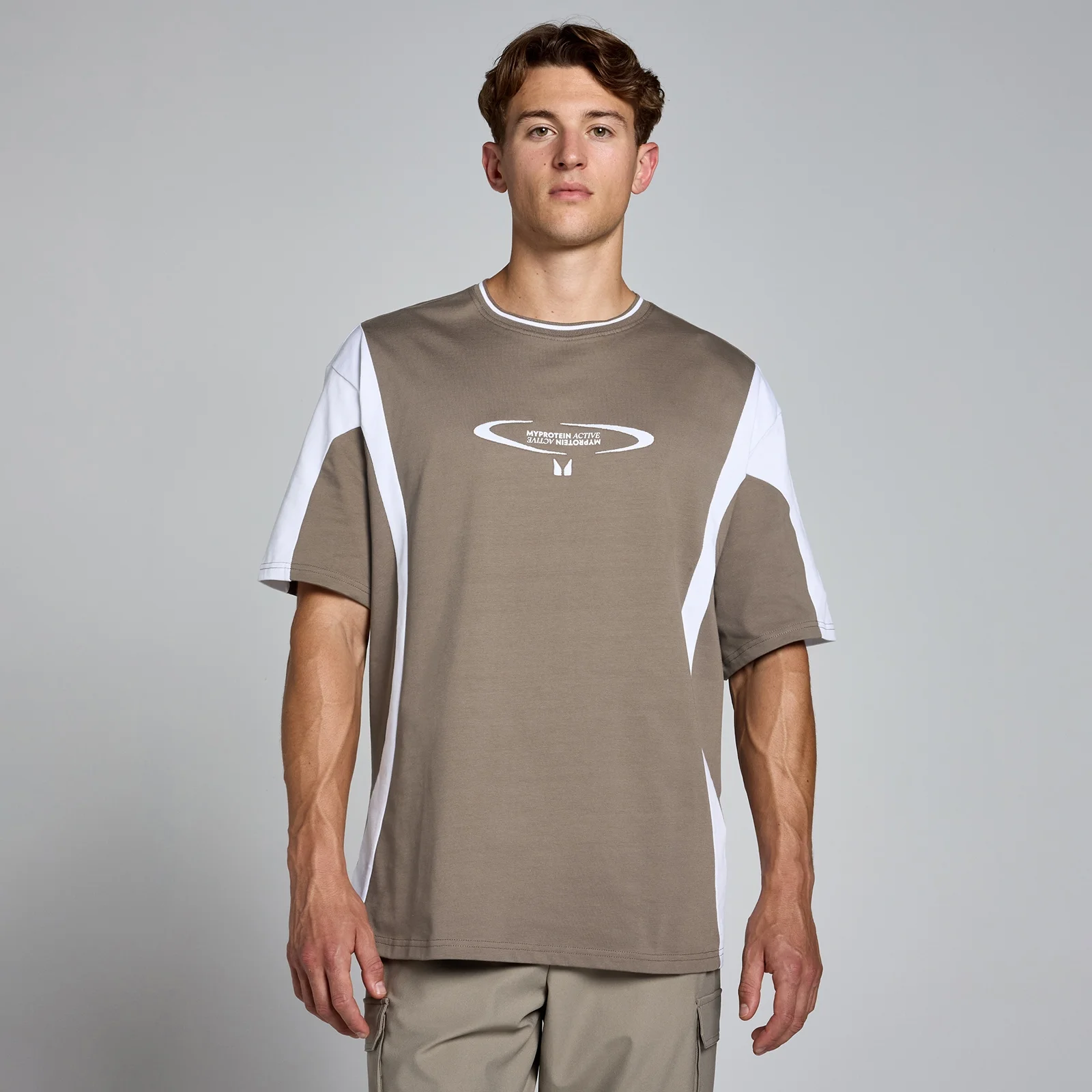 Мужская оверсайз футболка MP Tempo Contrast Retro — цвет эспрессо - XXL - XXXL Изображение 1