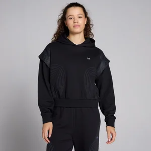 Женское укороченное худи MP Tempo с графическим рисунком ― черный цвет - Size S