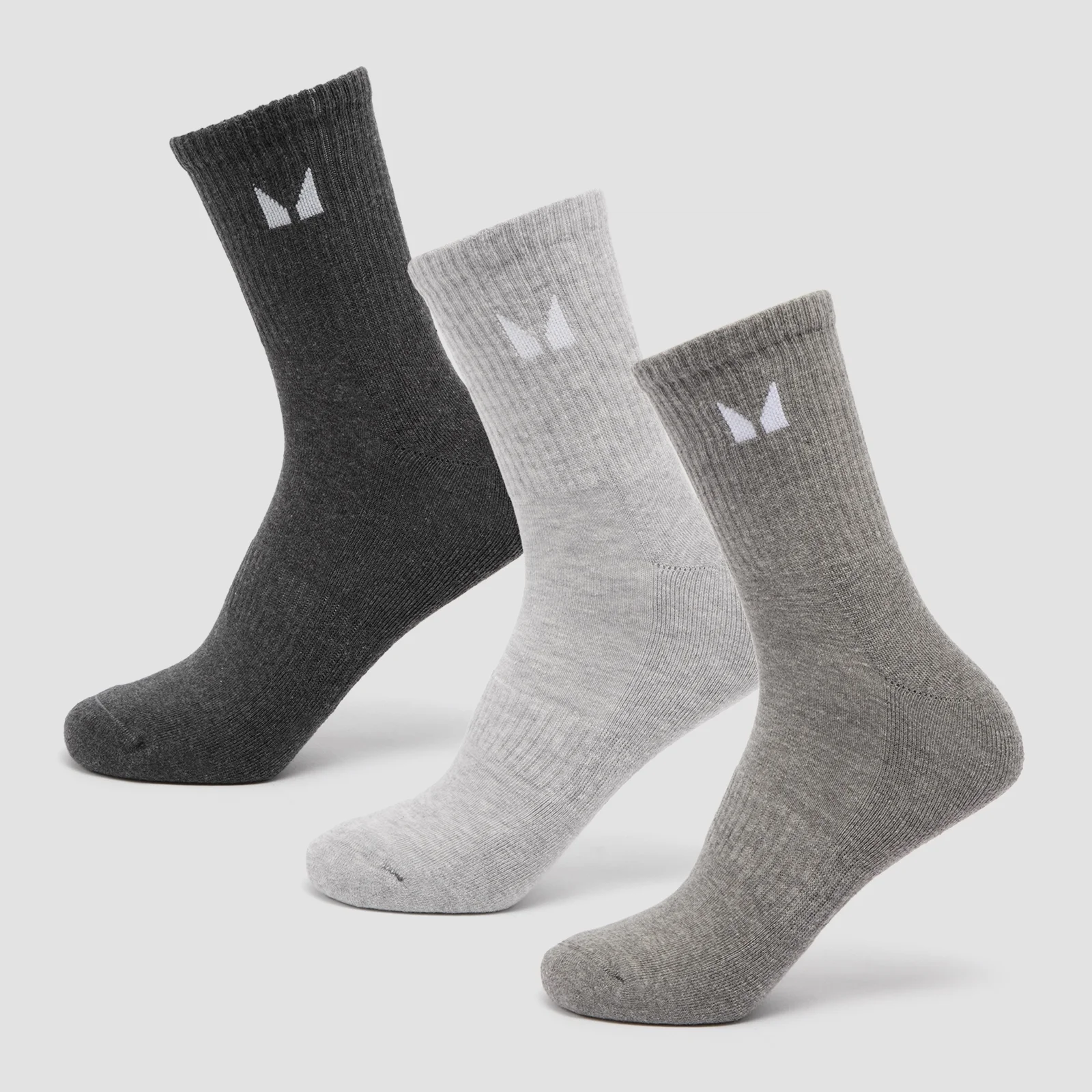 MP Unisex Crew Socks (3 Pack) - Grey - UK 2-5 Изображение 1