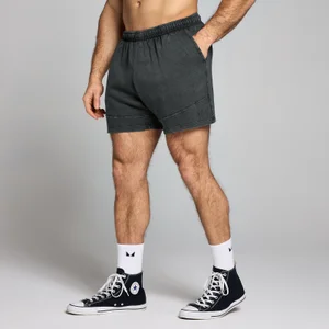 Мужские шорты MP Origin из вареного хлопка с графическим рисунком — cостаренный черный цвет - Size XS