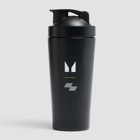 Шейкер Myprotein Hyrox из переработанного металла — черный цвет