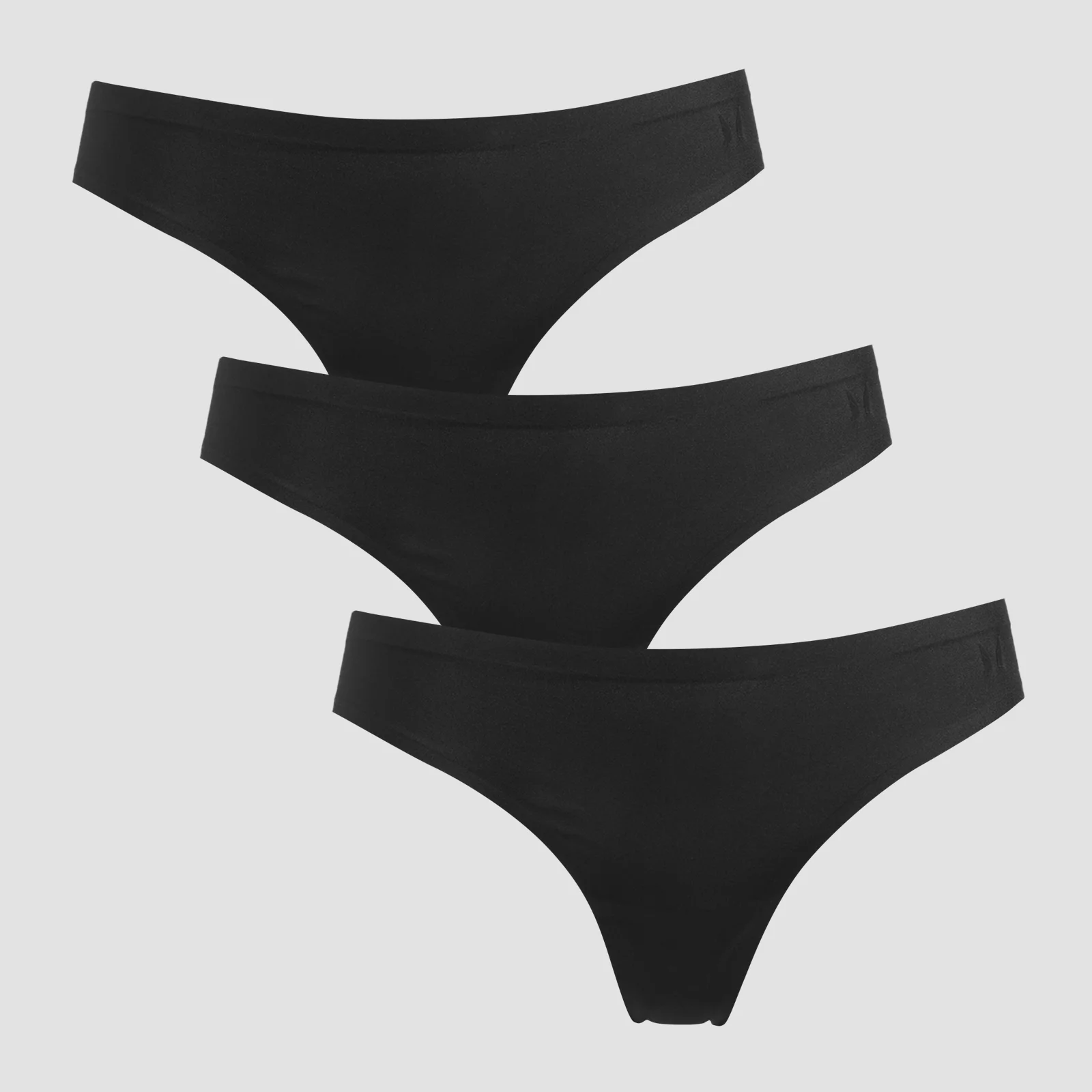 MP Women's Mid Rise No VPL Thong (3 Pack) - Black - S Изображение 1