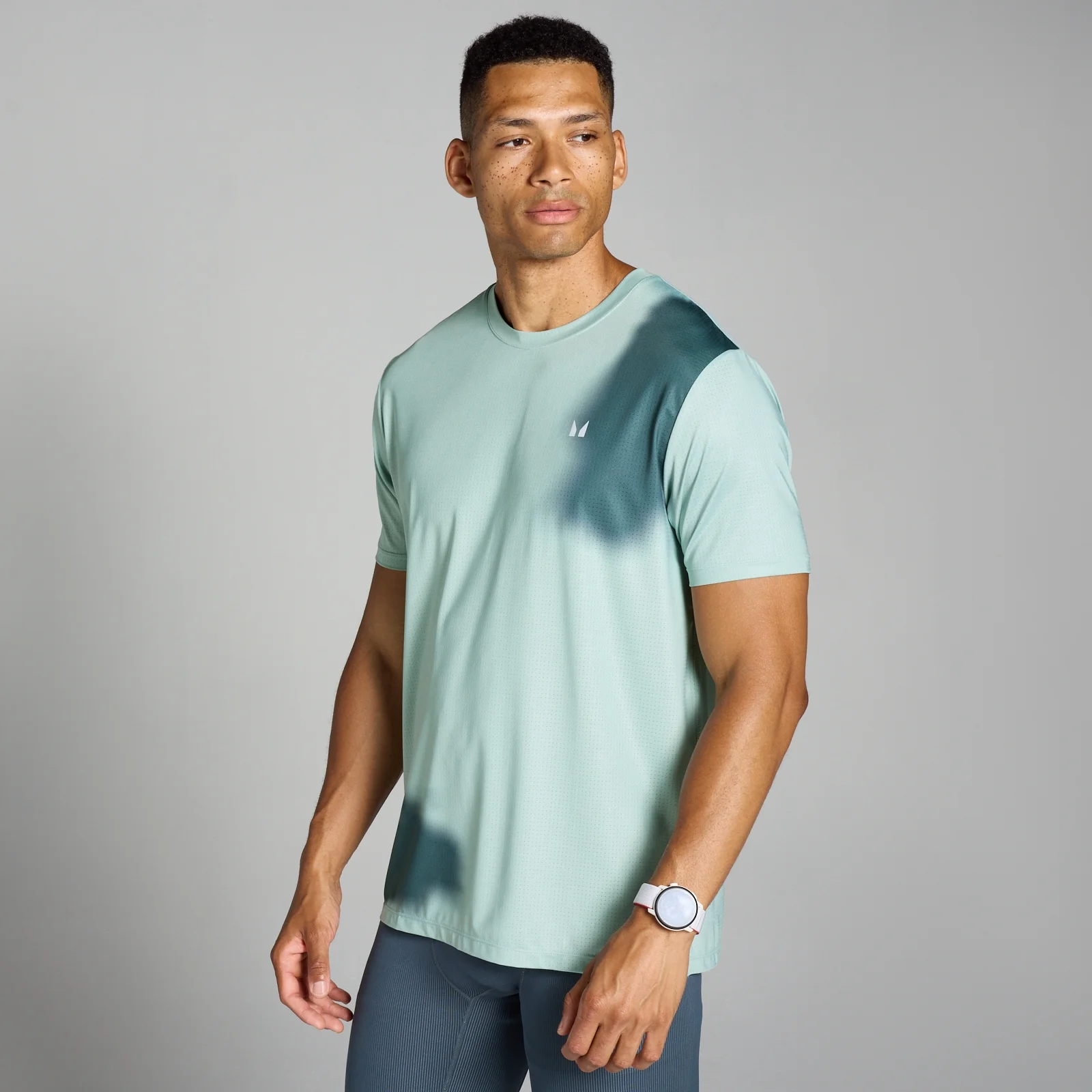 MP Men's Velocity Mesh Print T-Shirt - Grey Mist - XS Изображение 1