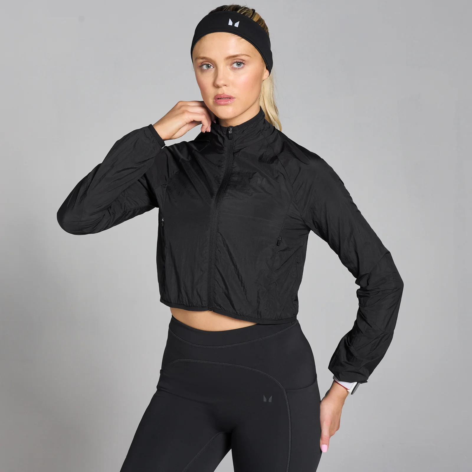 MP Women's Velocity Cropped Windbreaker - Black - XS Изображение 1