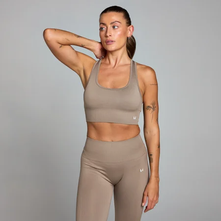 Бесшовное спортивное бра MP Shape — светло-коричневый цвет