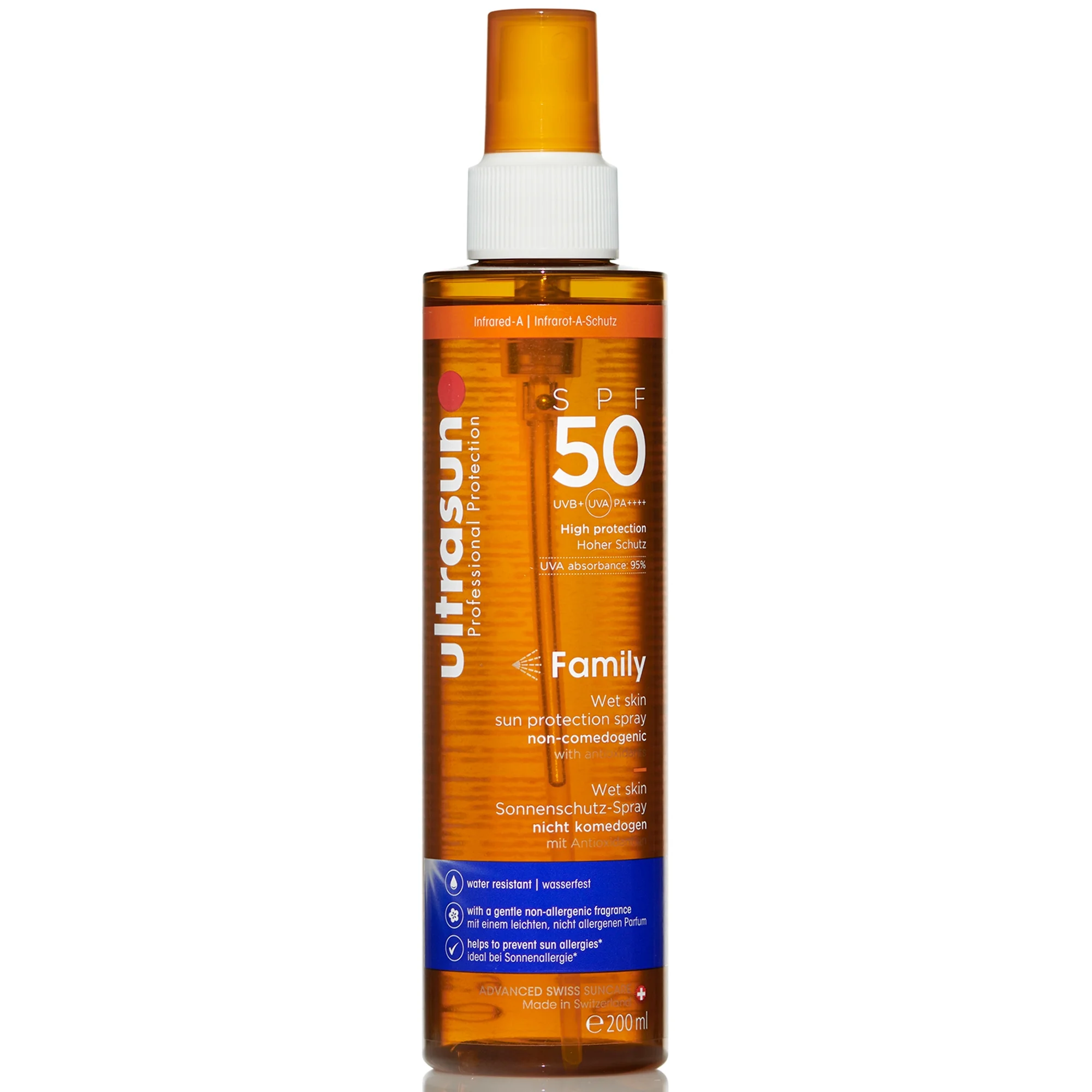 Ultrasun Family Wet Skin Spray SPF50 200ml Изображение 1
