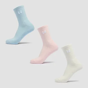 Спортивные носки унисекс MP ― хлопковый/розовый/голубой цвет (3 пары) - Size UK 9-11