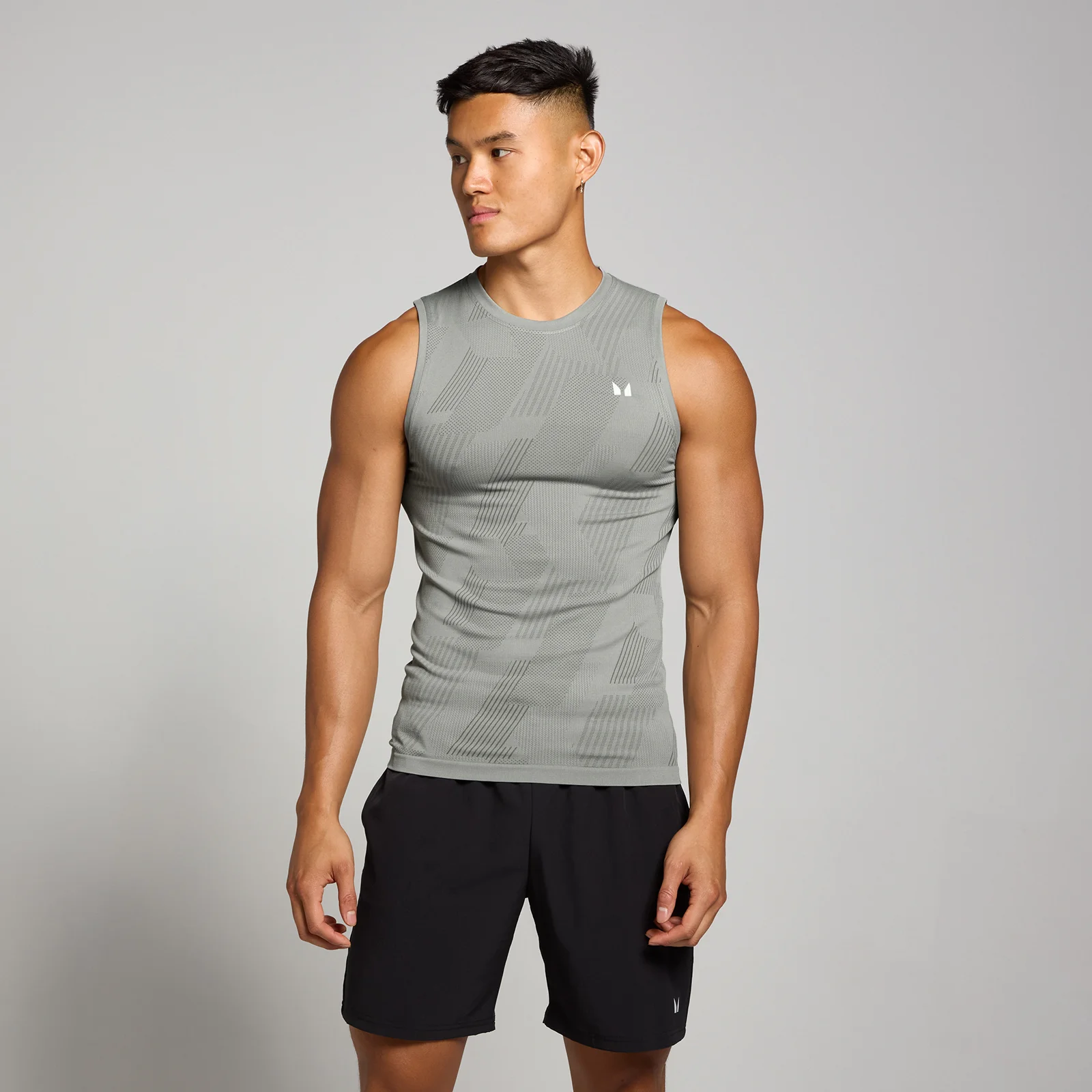 MP Men's Tempo Pillar Graphic Seamless Tank - Storm - L Изображение 1