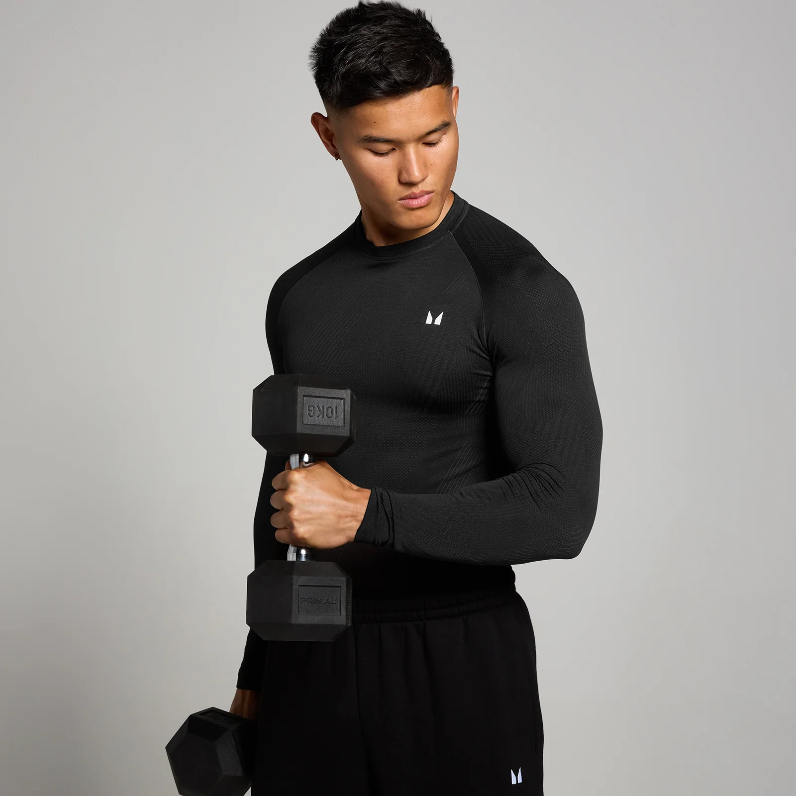 MP Men's Tempo Pillar Graphic Seamless Long Sleeve Top - Black - M Изображение 1