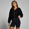 Укороченное женское худи на застежке-молнии MP Basics — черный цвет