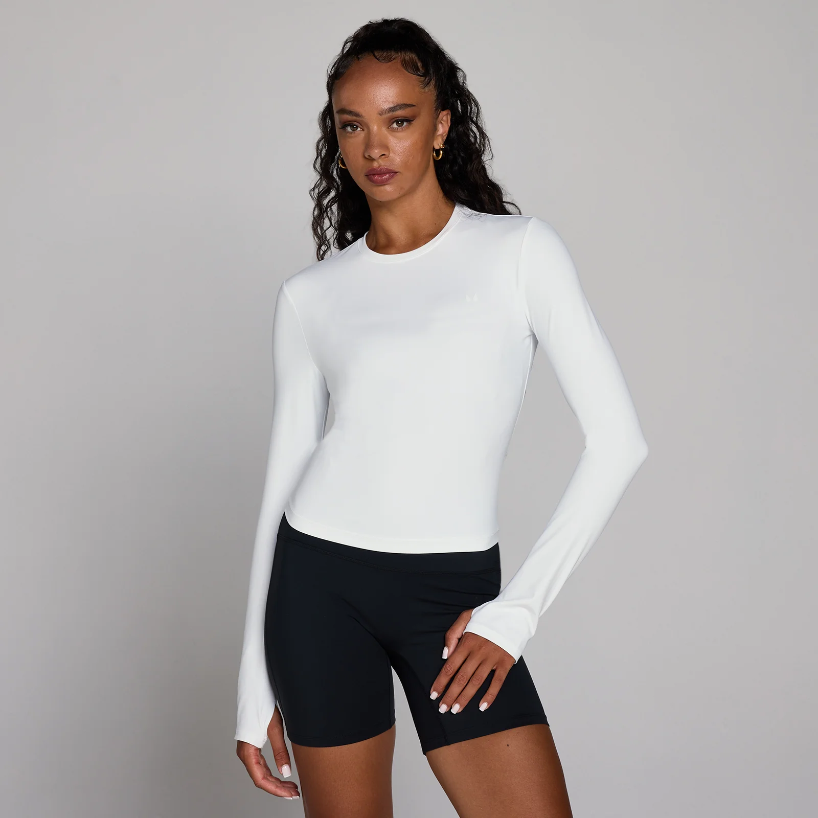 MP Women's Tempo Long Sleeve Top With Thumbholes - White - White - M Изображение 1