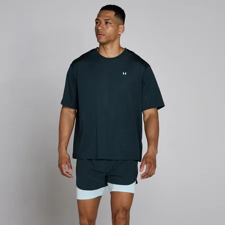 Мужская оверсайз футболка из сетки MP - выстиранный синий