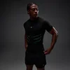 Мужская бесшовная футболка MP Hero Muscle Fit - выстиранный чёрный/Alpha Green