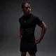 Мужская бесшовная футболка MP Hero Muscle Fit - выстиранный чёрный/Alpha Green
