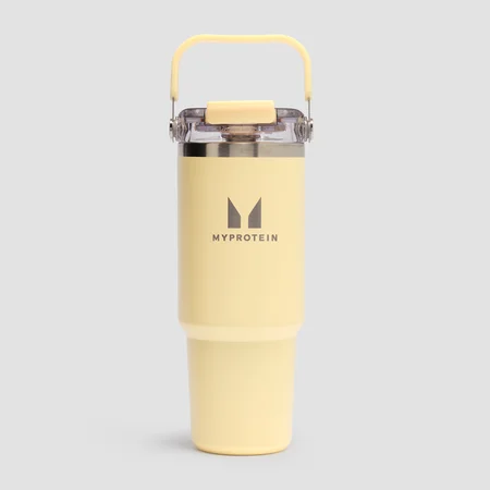 Бутылка Myprotein с соломинкой и ручкой из переработанного металла 900 мл - Butter