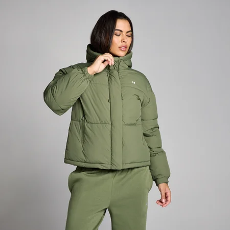MP Women's Short Padded Puffer Jacket - Washed Olive