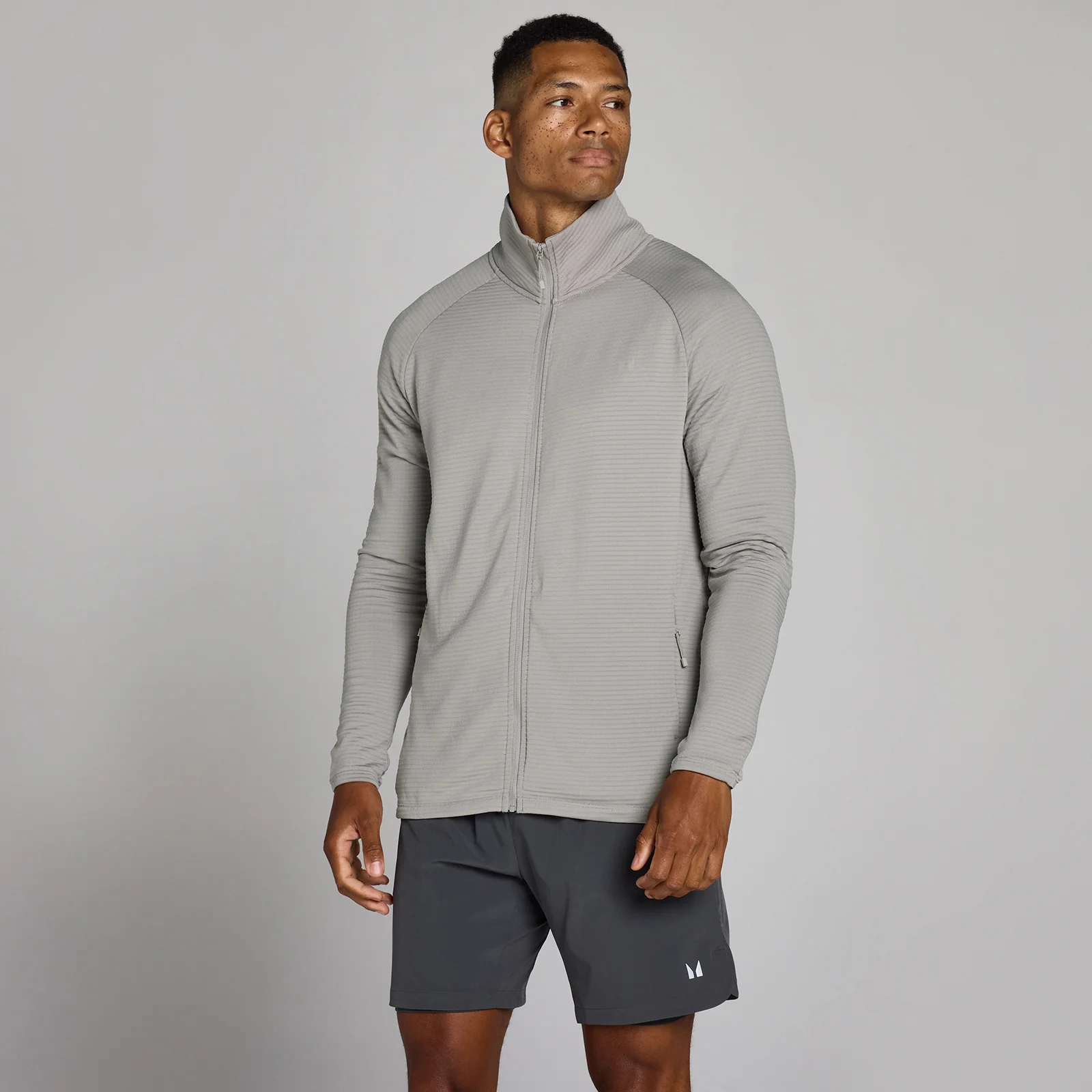 Мужская тренировочная кофта MP Training Ultra Gridded Zip Through - меловой серый - M Изображение 1