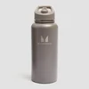 Бутылка Myprotein из переработанного металла с откидной крышкой-трубочкой 1 л - тёмно-трюфельный